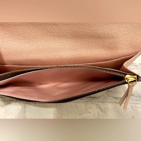 SOLD! ❌ Louis Vuitton Brown Damier Caissa Wallet With Pink Interior & Dust Bag - Picture 6 of 16